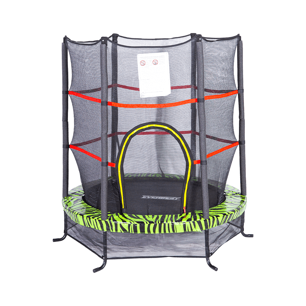 55inch Mini Trampoline With Pattern Pad And Colorful Enclosure Net